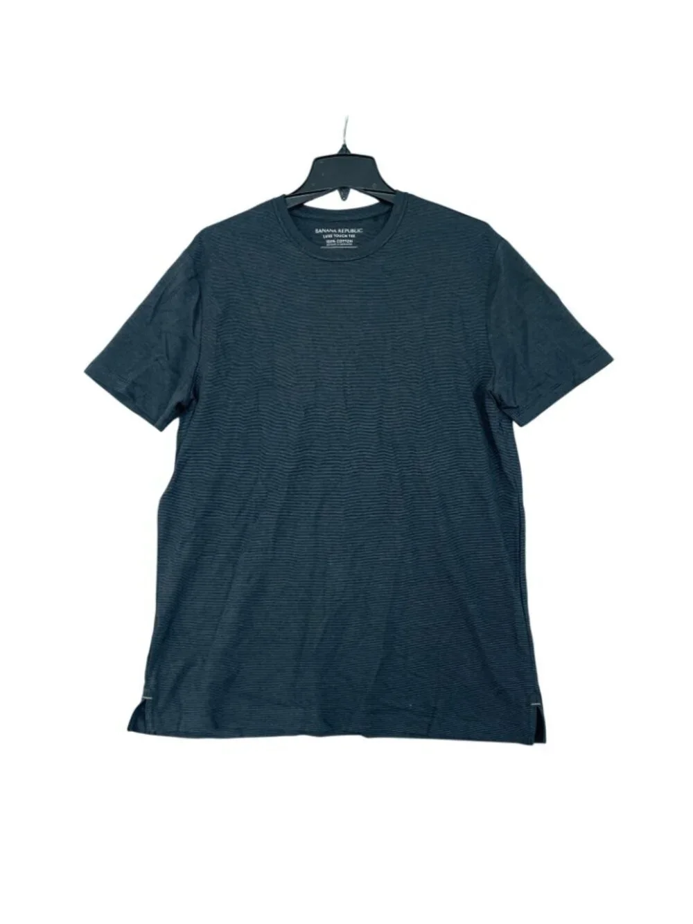 NWOT Banana Republic Men's M Luxe Touch Tee Shirt 100% Cotton Black Striped